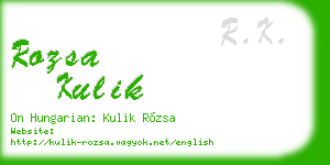 rozsa kulik business card