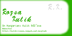 rozsa kulik business card